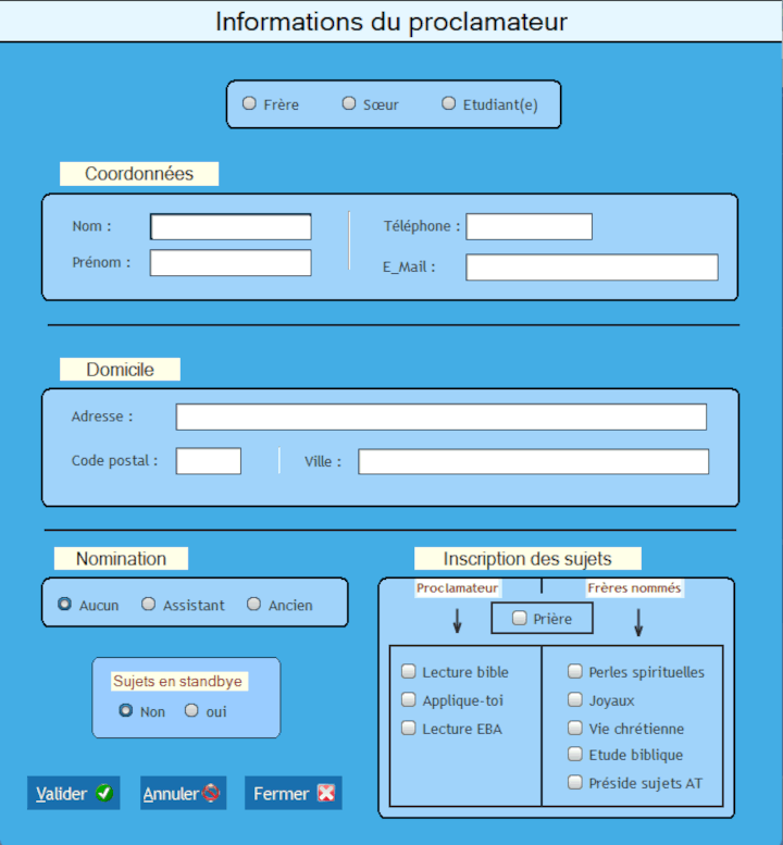 Fiche Proclamateur